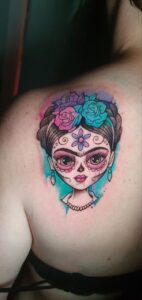 tatuaje comic watercolor catrina