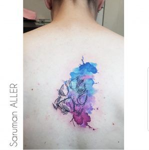tatuaje watercolor huella de animal