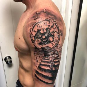 Tatuaje realista reloj