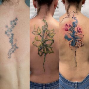 tapado con flor efecto watercolor