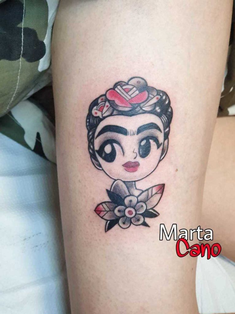 Tatuaje Frida Kahlo estilo old school