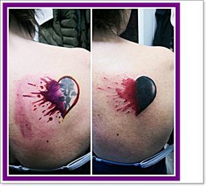 tatuaje de corazon explotando tapado o de restauracion