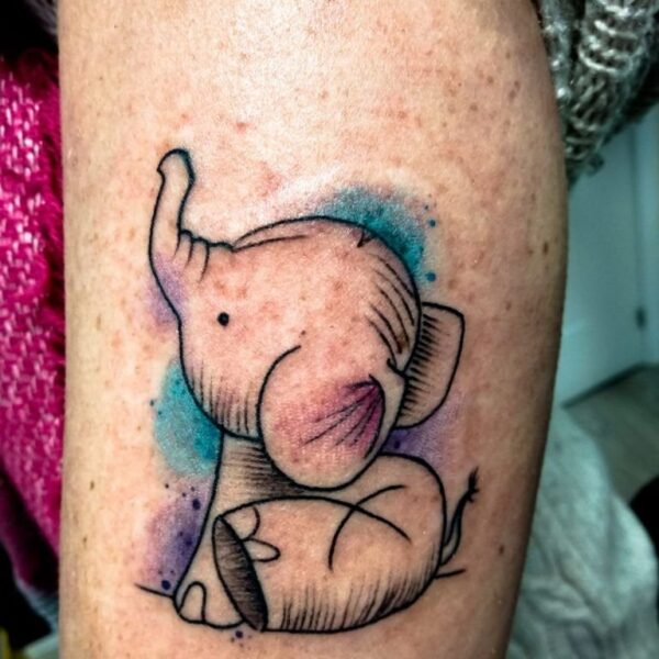 tatuaje de elefante watercolor tatuaje de elefante watercolor
