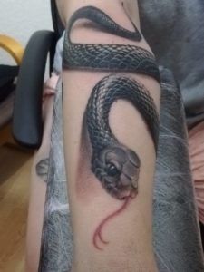 serpiente en la pierna