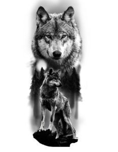 tatuaje de un lobo