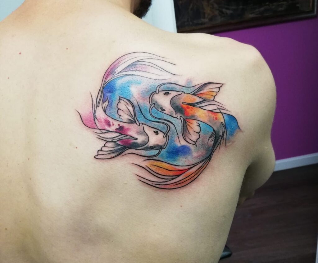 Tatuajes peces estilo watercolor