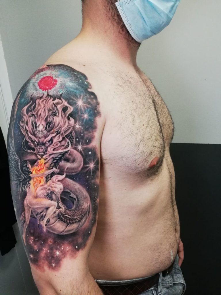 tatuaje realisto color dragon - Circe Tattoo