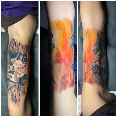 Tatuaje retrato en el brazo estilo realismo