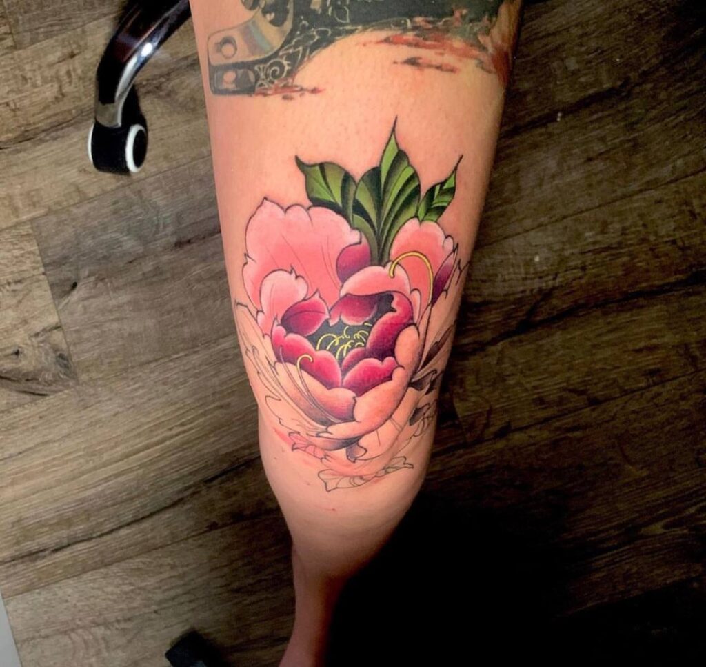 tatuaje watercolor flor