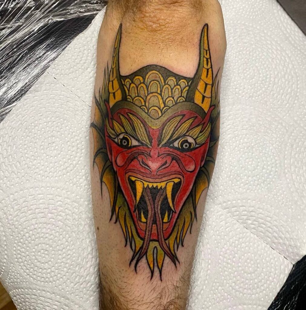 tatuaje realismo color dragón chino