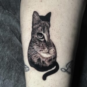 tatuaje realismo gato