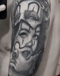 tatuaje realismo retrato sobre retrato