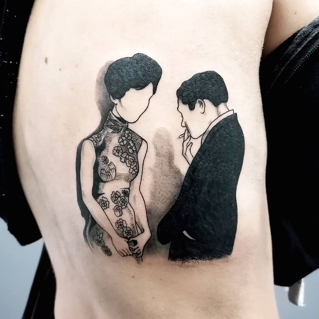 tatuaje silueta de una pareja