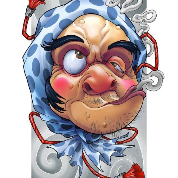 Ilustración estilo hyottoko Ilustración estilo hyottoko