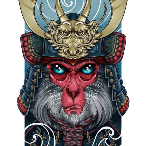 Ilustración mono Ilustración de un mono guerrero