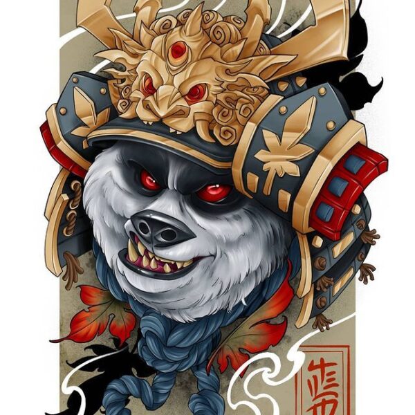 Ilustración oso endemoniado Ilustración oso guerrero endemoniado