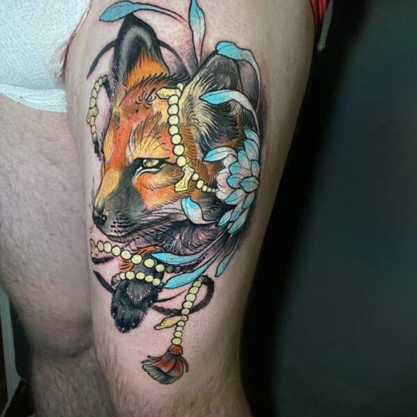 tatuaje zorro Neotradicional Zorro Neo tradicional tattoo