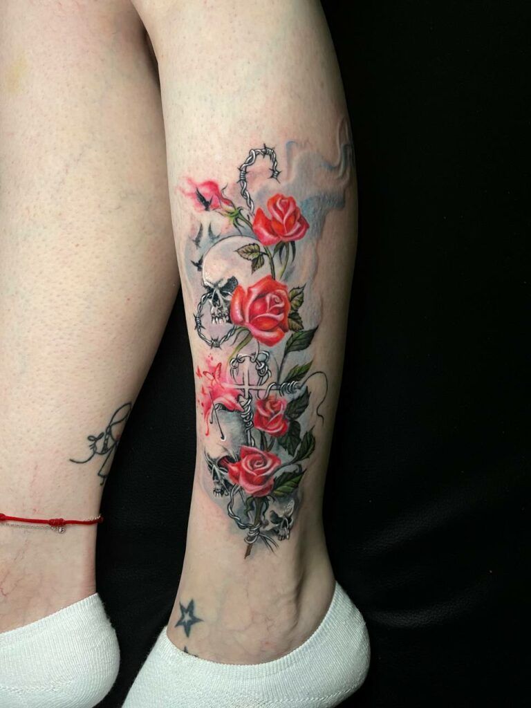 tatuajes de rosas realismo