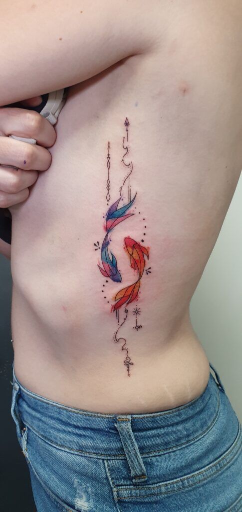 watercolor tattoo peces
