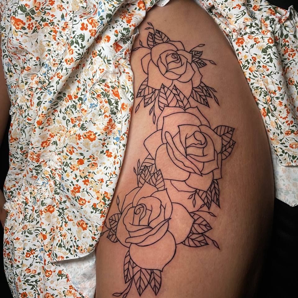 tatuaje rosas tradicionales