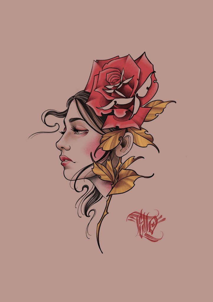 tatuaje mujer con rosas