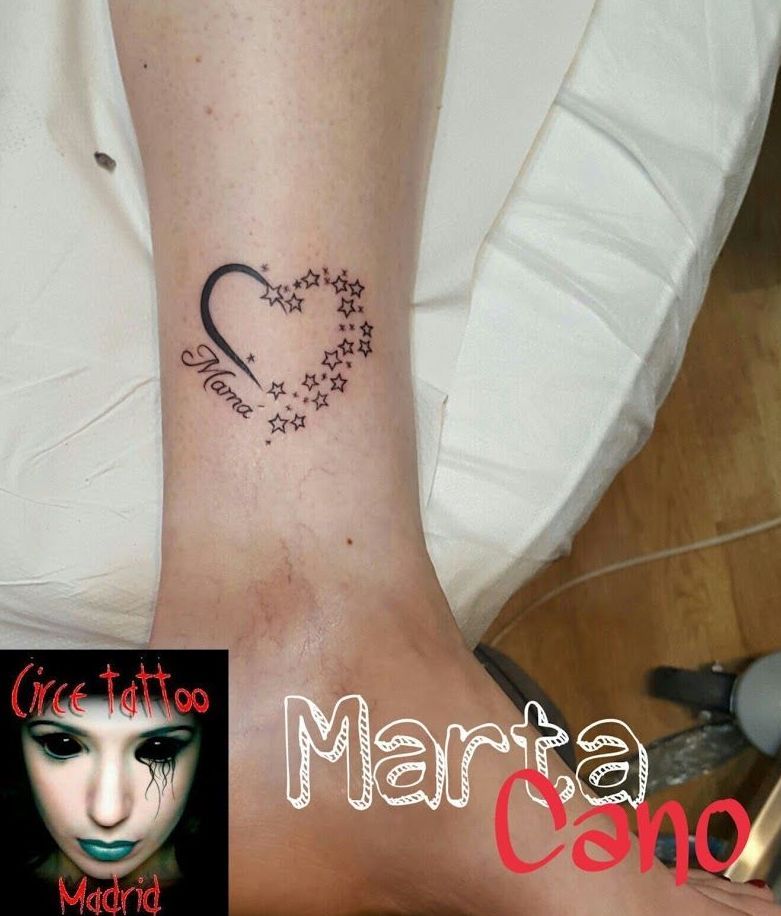 tatuaje corazon y estrellas