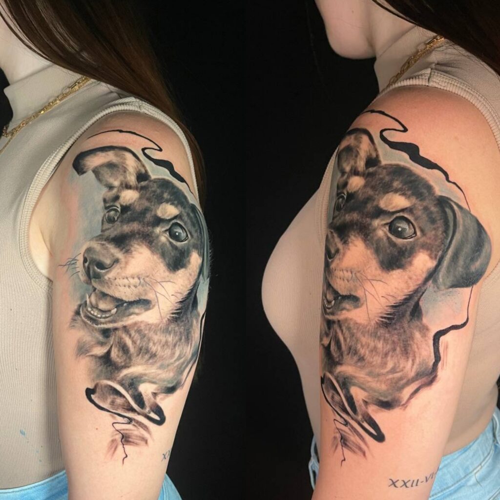tatuaje perro estilo realismo