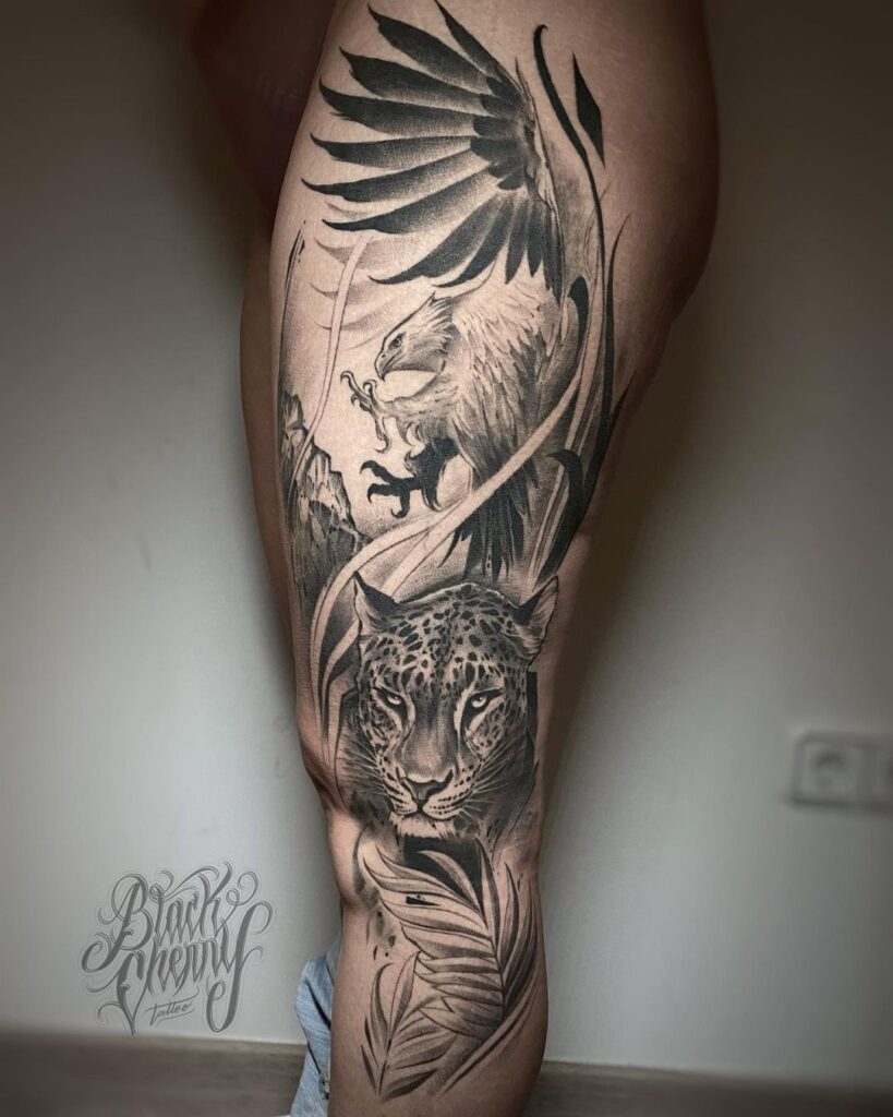 tatuaje-águila-y-león - Circe Tattoo