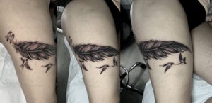 tatuaje blackwork pluma