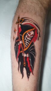 tatuaje old school color la muerte