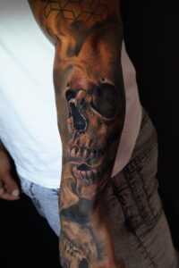 tatuaje realista calavera