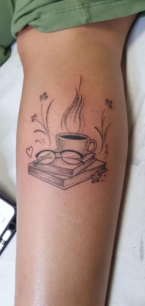 tatuaje fineline taza de cafe