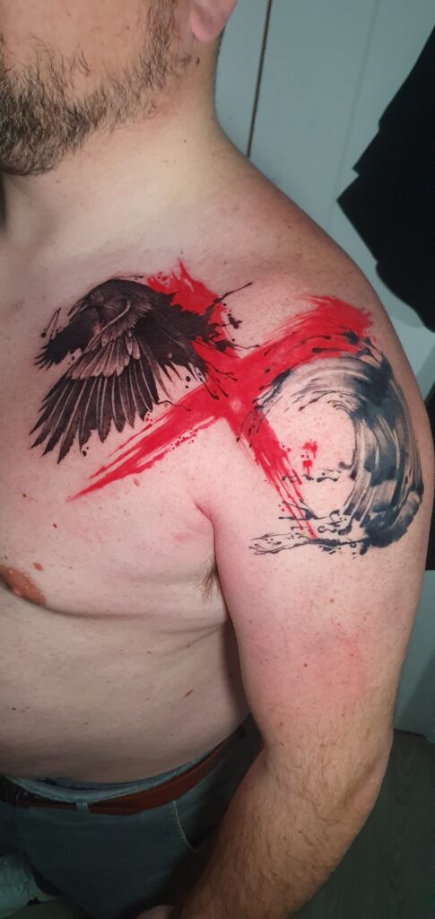 tatuaje Trash Polka águila volando