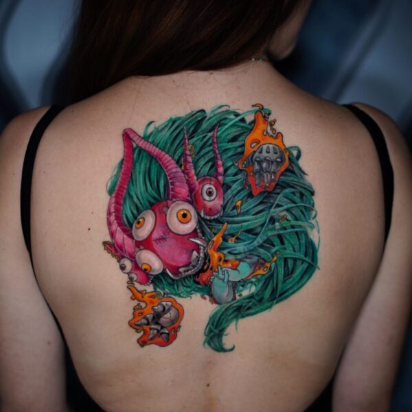 Tattoo El Diablo, ilustración de Nathaniel Rueda Estudio tatuajes Tetuán