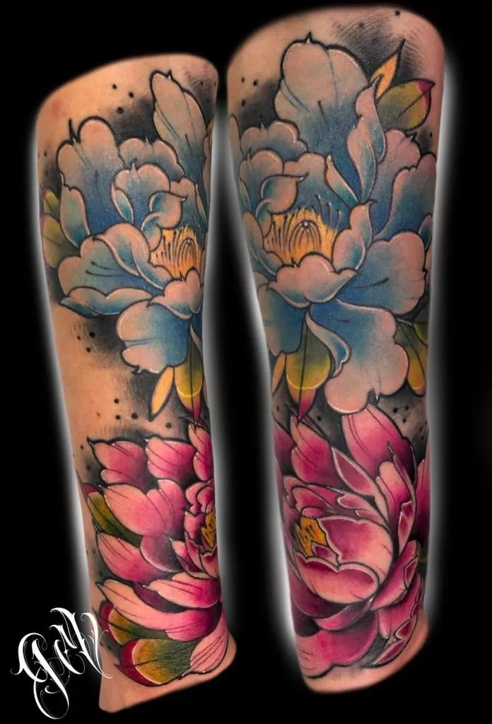 Tatuajes flores a color