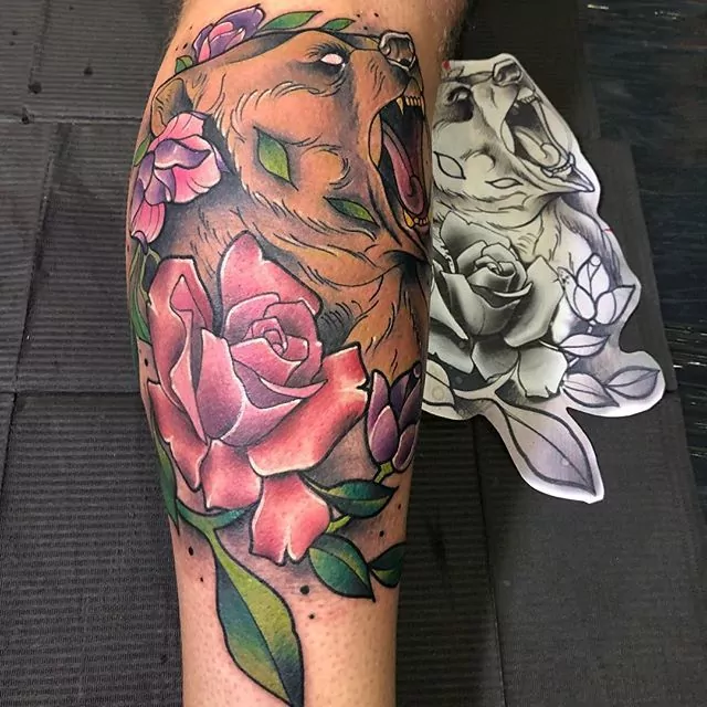 Tatuajes flores color
