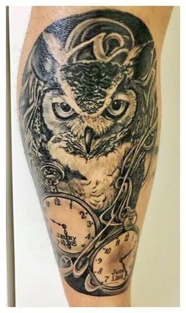 Tatuaje búho estilo neo tradicional