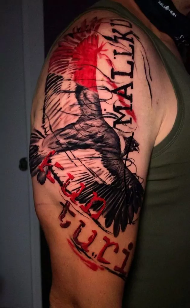 Condtor tattoo estilo trash polka