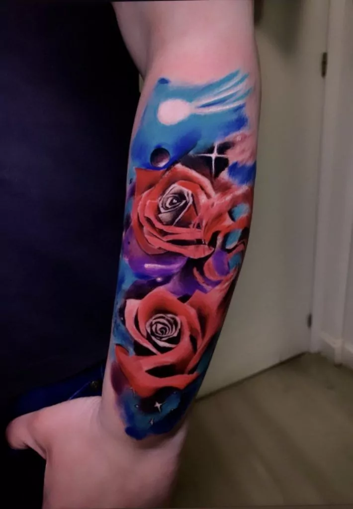 Tattoo rosas a color en Madrid
