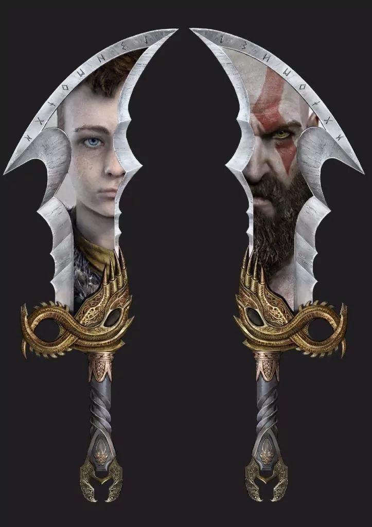 espadas god of war kratos y atreus