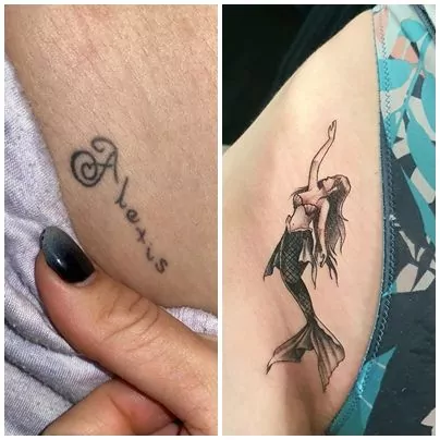 Tatuaje de sirena estilo cover up