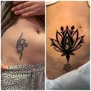 Tatuaje cover up flor de loto