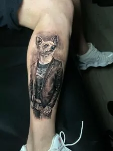 perro realista tattoo