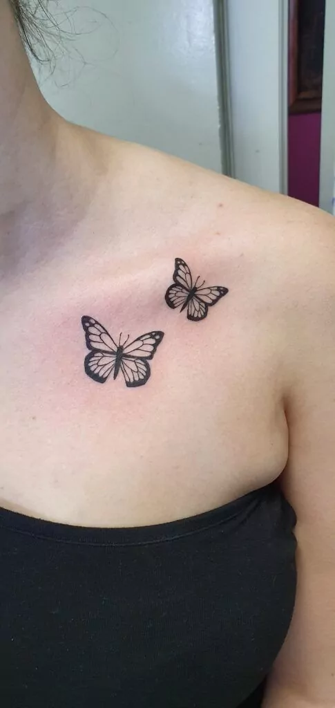 Mariposas fine line tattoo