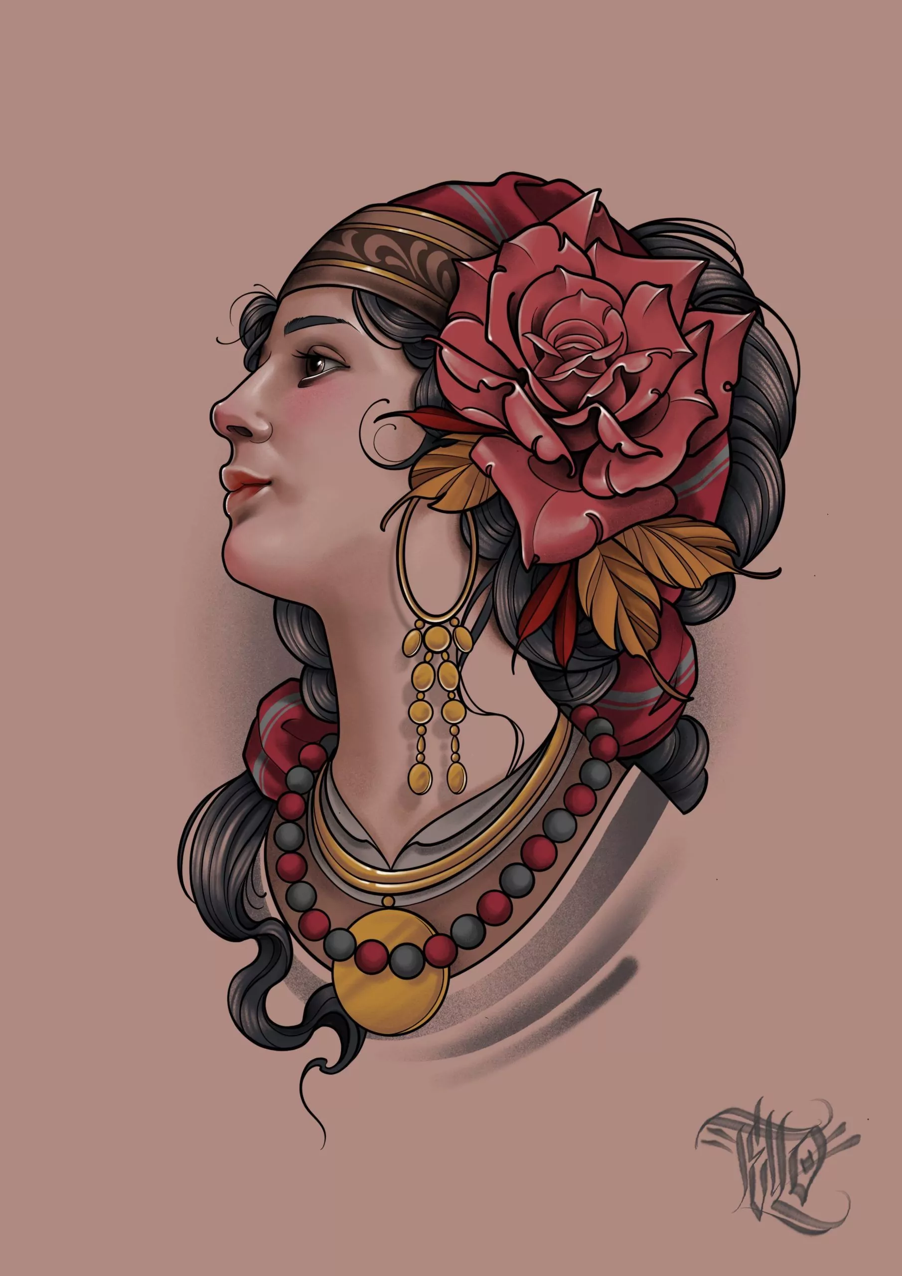 Ilustración de un retrato