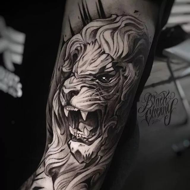 tatuaje realismo leon