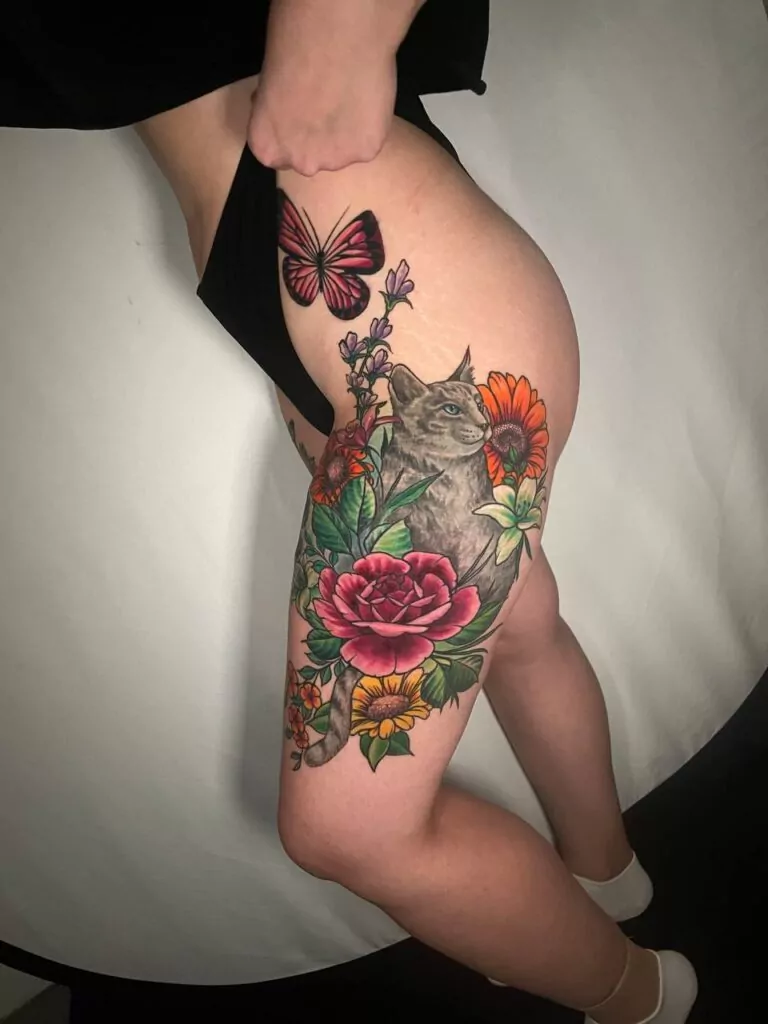 tatuajes de flores color