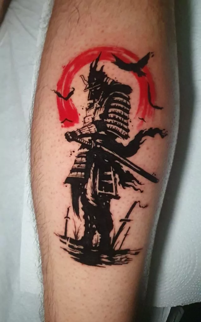Estudio de Tatuajes en Madrid. Diseño con Samuray, tatuaje estilo trash polka