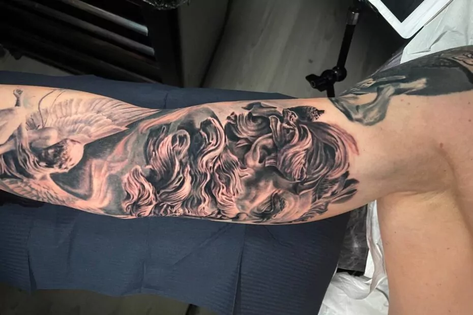 tatuaje realismo poseidon