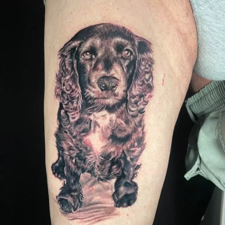 tatuaje realismo retrato perro